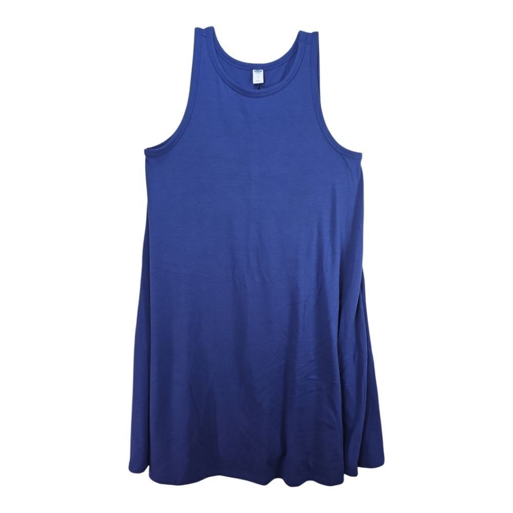 Old Navy Royal Blue High Neck A-line Knit Tank Dress Size M
